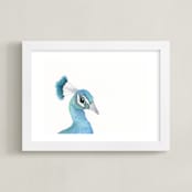"Parade" - Art Print in Peacock  by Michelle Waldie - Framed
