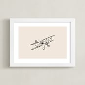 "Take Flight Loose Sketch 3" - Art Print in Beige by Katie Mulder - Framed