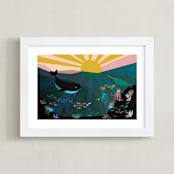 "Underwater Sunset" - Art Print in Ocean by Morgan Kendall - Framed