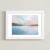 "Misty Bay" - Art Print in Misty Blue by AlisonJerry - Framed