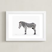 "Counting Stripes" - Art Print in Cream by Lisa Sundin - Framed