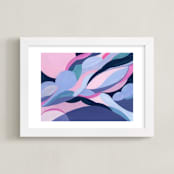 "Clouds and Flow" - Art Print in Bubblegum Pink by Eunmee Studio - Framed