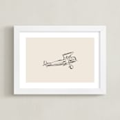 "Take Flight Loose Sketch 2" - Art Print in Beige by Katie Mulder - Framed
