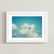 "Fly With Me I" - Art Print in Sky Blue by Erin Beutel - Framed