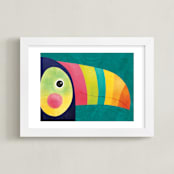 "Here's Looking At You" - Art Print in Toucan Teal by Noonday Design - Framed