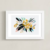 "Wildling" - Art Print in Daffodil Yellow by Kayla King - Framed