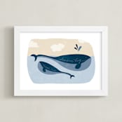 "Little Whale" - Art Print in Marine by Erica Krystek - Framed