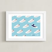 "Yourself" - Art Print in Blue Slate by Gwen Bedat - Framed