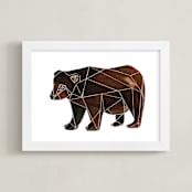 "Bear Body" - Art Print in Chestnut by Sarah Fitzgerald - Framed