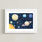 "Solar System" - Art Print in Deep Space by Alexandra Dzh - Framed