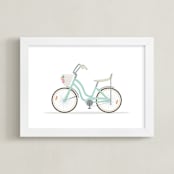 "Banana Seat Bike" - Art Print in Cream by Karidy Walker - Framed
