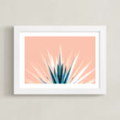 "Pastel Cactus" - Art Print in White by Lisa Sundin - Framed