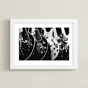 "Guitars, Monochrome" - Art Print in Black by Jason - Framed