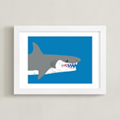 "smile" - Art Print in Ocean Blue by mo kelley - Framed