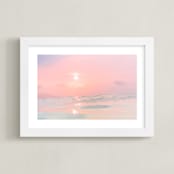 "Sorbet Sea 3" - Art Print in pink by Kamala Nahas - Framed