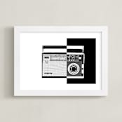 "Two-Tone Transistor Radio" - Art Print in Black & White by Jonathan Brooks - Framed