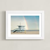 "Rainbow Days" - Art Print in Sky Blue by Shannon Howard - Framed