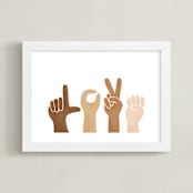 "Love Letters" - Art Print in Skin Tones by Jessie Steury - Framed