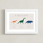"Dino Timeline" - Art Print in Multicolor by Ashley Presutti Beasley - Framed