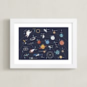 "Space Alphabet" - Art Print in Space by Teju Reval - Framed