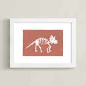 "Dino Fossils II" - Art Print in Triceratops by Teju Reval - Framed