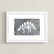 "Dino Fossils III" - Art Print in Stegosaurus by Teju Reval - Framed