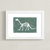 "Dino Fossils IV" - Art Print in Brachiosaurus by Teju Reval - Framed