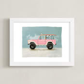 "Surf Pink" - Art Print in Coastal by Erin Kessler - Framed