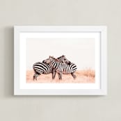 "The Embrace" - Art Print in Zebra by Lisa Sundin - Framed