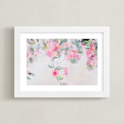 "Enchanted Garden 2" - Art Print in Floral Pink by Arohika Verma - Framed