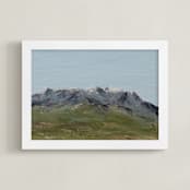 "Noble Horizon" - Art Print in Navy Blue by Laura Morris - Framed