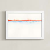"Cinque Terre Three" - Art Print in Red Orange by Emily Magone - Framed