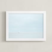 "Still Ocean" - Art Print in Silver Blue by Alexandra Feo - Framed