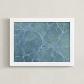 "Saltwater" - Art Print in Blue by Laura Browning - Framed