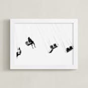 "Coney Island" - Art Print in Black and White by Kaitlin Rebesco - Framed