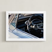 "Impala Rearview" - Art Print in sky blue by Donna Rosser - Framed