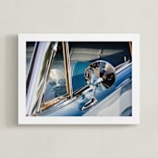 "Blue and Chrome" - Art Print in Turquoise by Donna Rosser - Framed