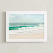 "Natures Perfection" - Art Print in aqua green by Debra Butler - Framed