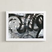 "Black and White Vapor Series 2" - Art Print in Black and White by Angela Simeone - Framed