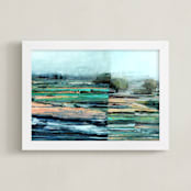 "Northern Stretch" - Art Print in Jade Green by Hadas Tal - Framed