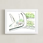 "Reflections In The Rain" - Art Print in Rainy Day Light by Michelle Waldie - Framed
