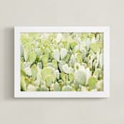 "Cactus Gathering" - Art Print in cactus green by Kristi Jackson - Framed
