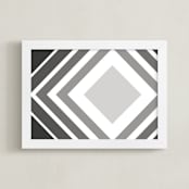 "Boxes" - Art Print in Charcoal by King Richard IX - Framed