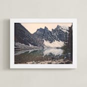 "Lake Agnes" - Art Print in Alpine Green by Korry Brown - Framed