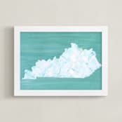 "Kentucky in Paint" - Art Print in Kentucky Green by Denise Wong - Framed