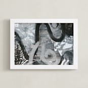 "Black and White Vapor Series 3" - Art Print in Black and White by Angela Simeone - Framed