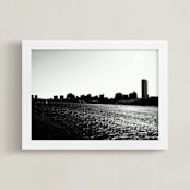 "On the Bay" - Art Print in Black and White by S.L. Bird - Framed