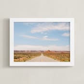 "Road to Valley of the Gods" - Art Print in Desert Sky Blue by Anna Western - Framed