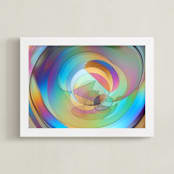 "Rainbow Prism 1" - Art Print in rainbow blue by Sea and Sky - Framed