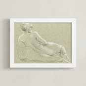 "Sketch 037" - Art Print in Beige by Cecilia La Mela - Framed